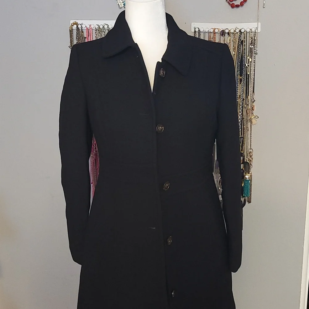 J. Crew Women's Black Wool Blend Pea Coat - Picture 5 of 9